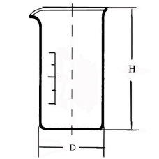стакан высокий В-1-150 ТС  с делением с носиком