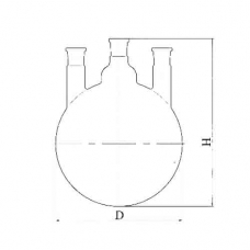 колба круглодонная с 3-мя параллельными горловинами КГП-3-1-1000-29-14-14