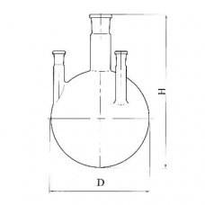 колба круглодонная с 4-мя параллельными горловинами КГП-4-1-500-29-14-14-14