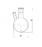 колба круглодонная с 2-мя горловинами под углом КГУ-2-1-500-29-14, термостойкое стекло