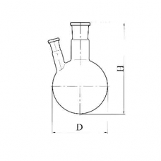 колба круглодонная с 2-мя горловинами под углом КГУ-2-1-250-29/32-19/26 термостойкое стекло