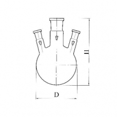 колба круглодонная с 3-мя горловинами под углом КГУ-3-1-250-29-14-14 без шлифа