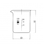 стакан низкий Н-1-50 ТС  с делением с носиком